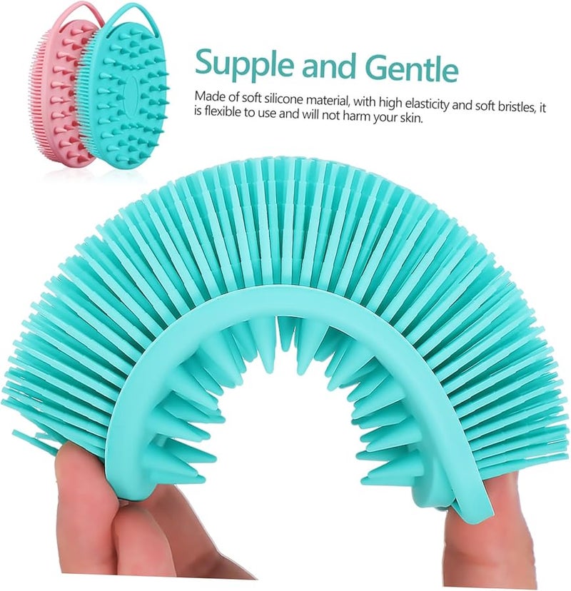Dual Sided Silicone Body Scrubber With Hook For Exfoliating Cleansing And Massage - Image 2